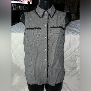 Nanette Lepore Gingham Sleeveless Blouse